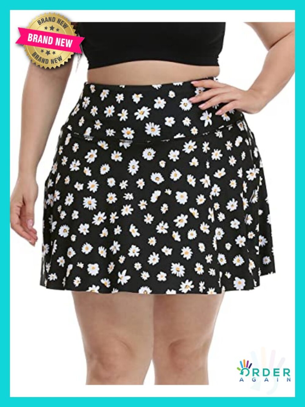 Plus Size Pleated Athletic Golf Skort with Built-in Shorts UPF 50
